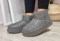 Shimmer Slip On Ankle Boot with platform sole