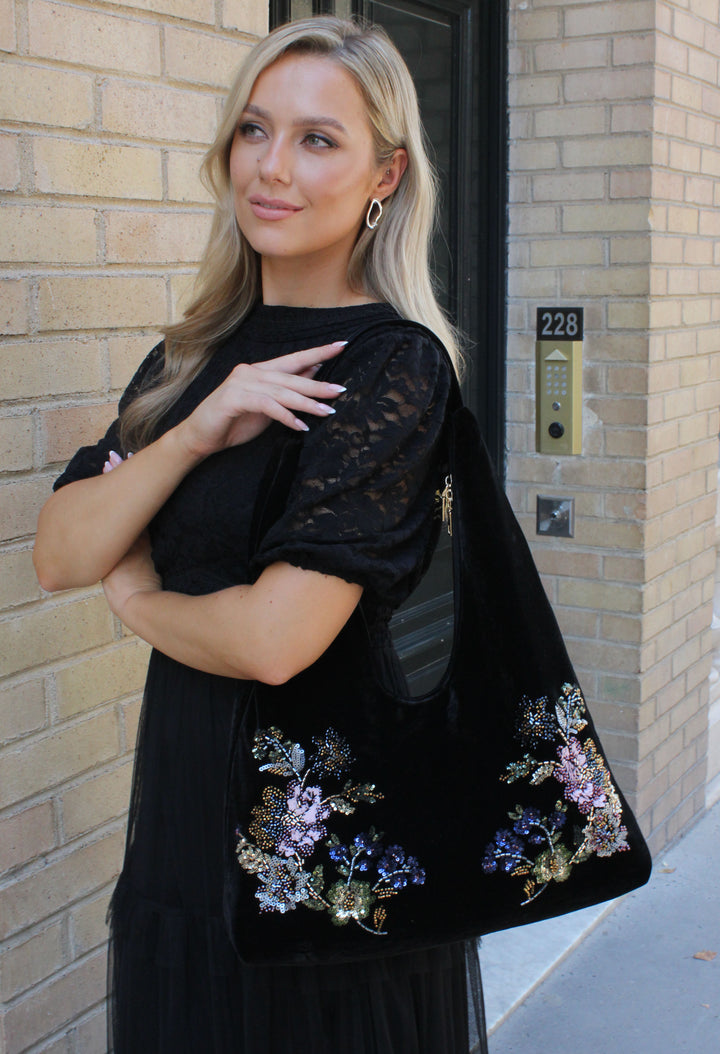 Velvet Sequin Tote Bag