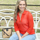 Crochet Knit Polo Top