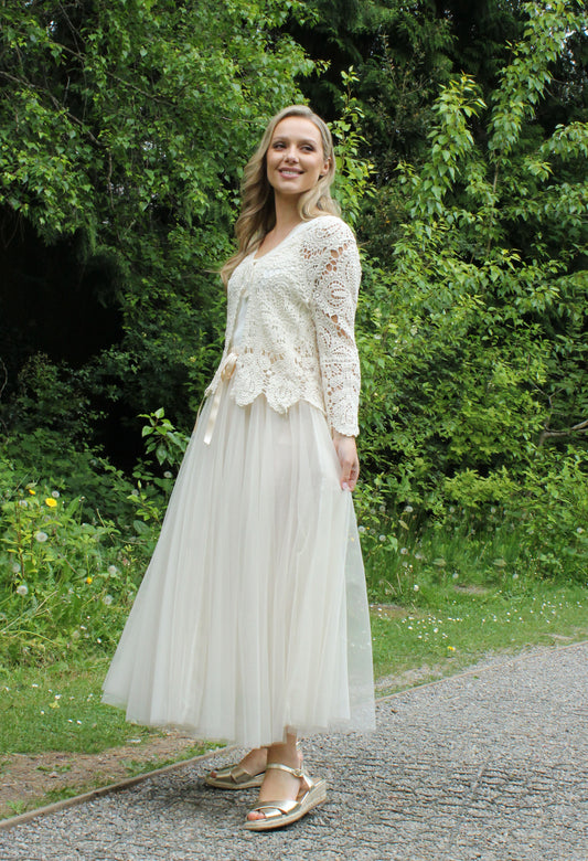 Tulle Midi Skirt