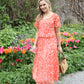 Rofari Plisse Pleated Midi Dress