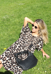 Leopard Tie Neck Dress