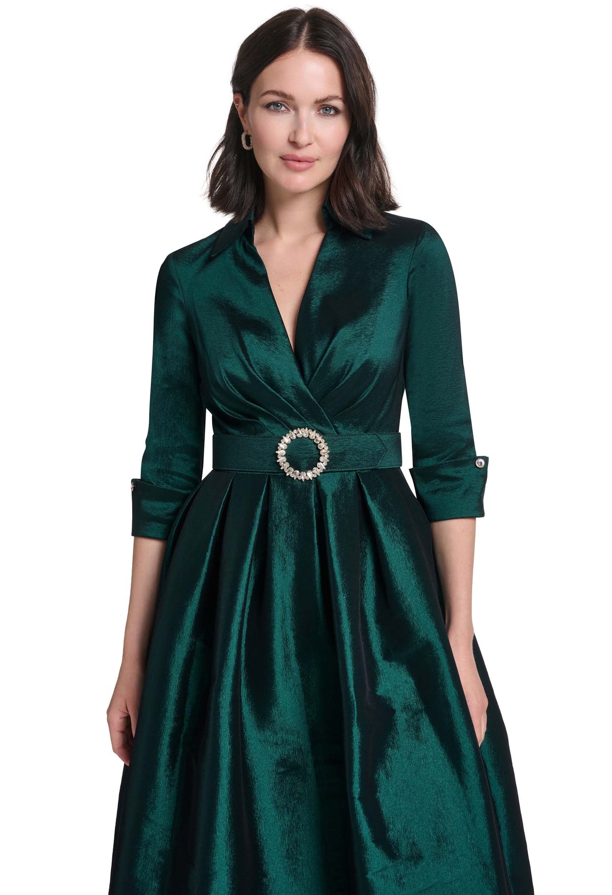Diamante Detail Belt Midi Dress