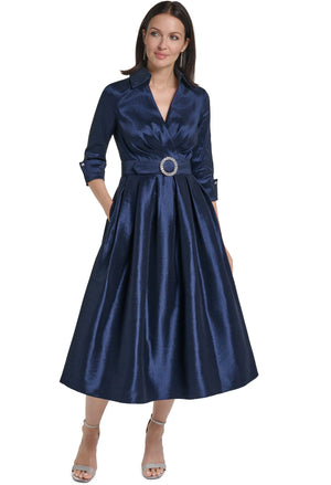 Diamante Detail Belt Midi Dress