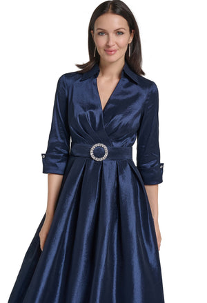 Diamante Detail Belt Midi Dress