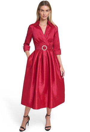 Diamante Detail Belt Midi Dress