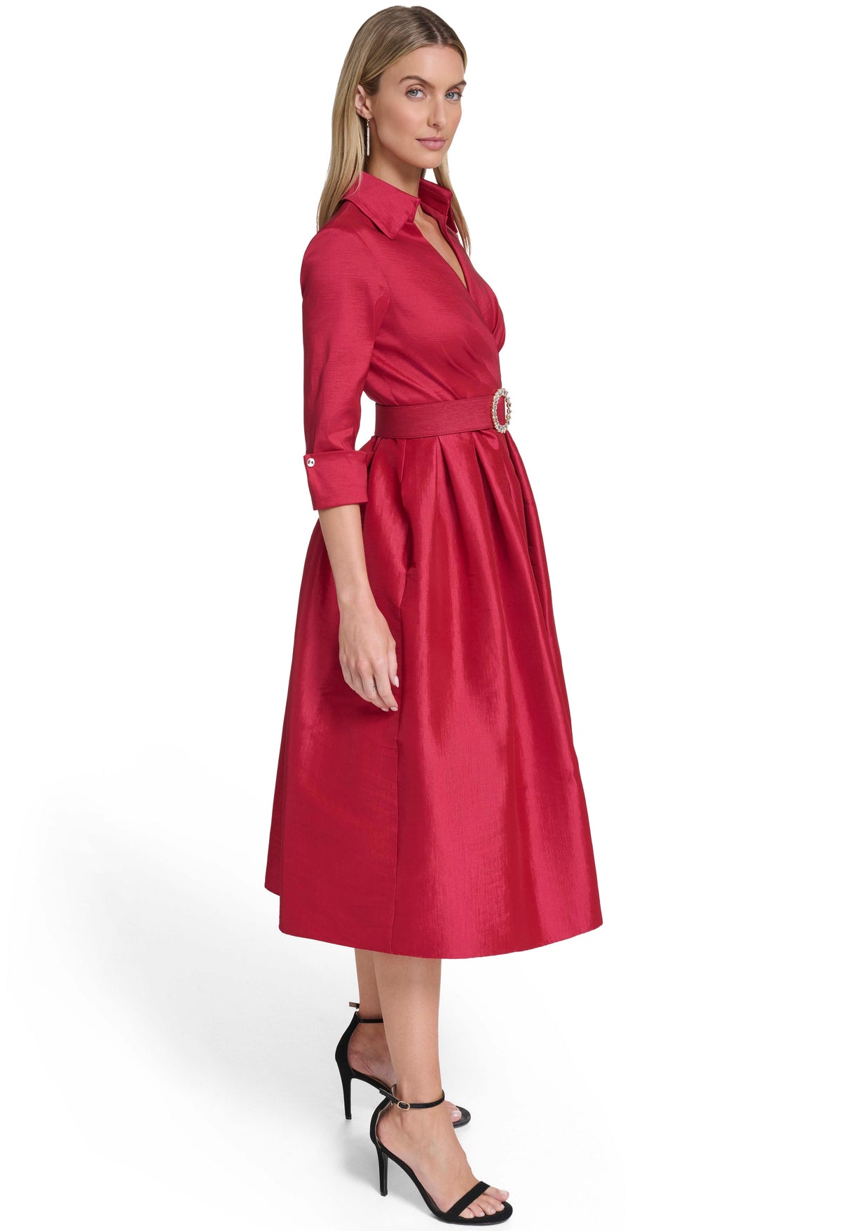 Diamante Detail Belt Midi Dress