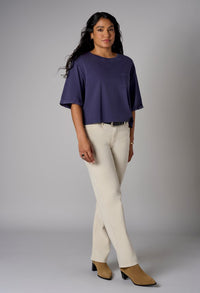 Boxy Fit Round Neck Top