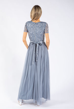 Embellished Maxi Dress With Sash Belt