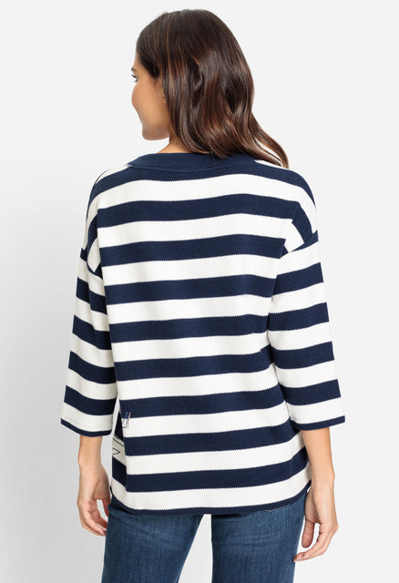 3/4 Sleeve Waffle Knit Jersey Top
