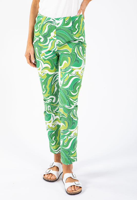 Bengaline Trousers in Green Swirl