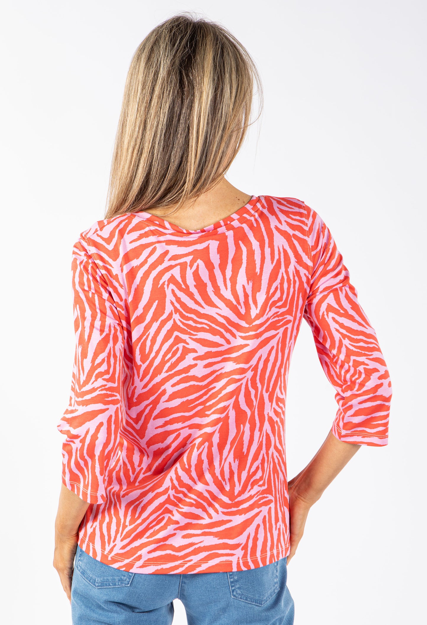 Pink and Red Tiger Striped Top