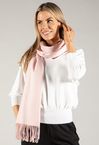 soft cashmere touch pashmina scarf in light pink