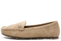 Faux Suede Loafer with Diamante Detail