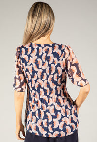 Printed Pleated Blouse
