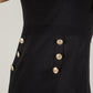 Scallop Hem Button Detail Dress