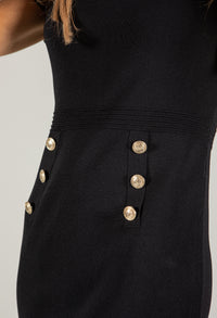 Scallop Hem Button Detail Dress
