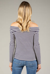 Striped Bardot Top