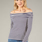 Striped Bardot Top