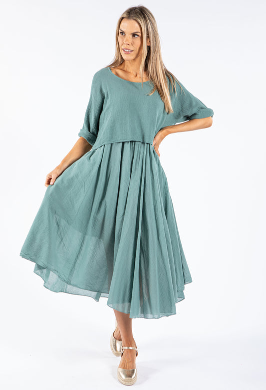 Two In One Cotton Pop Over Dress