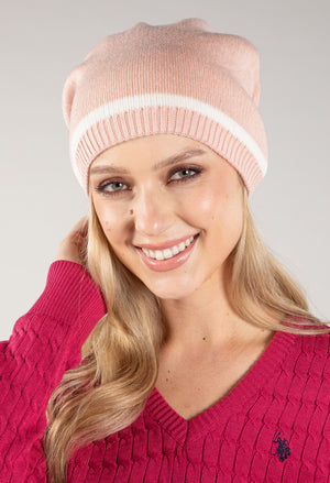 Contrast Stripe Bobble Hat