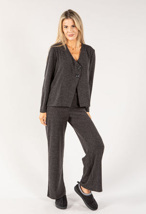 Cross Over Buttoned Knit Top