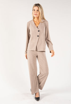 Cross Over Buttoned Knit Top