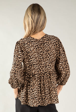 Leopard Tie Detail Blouse