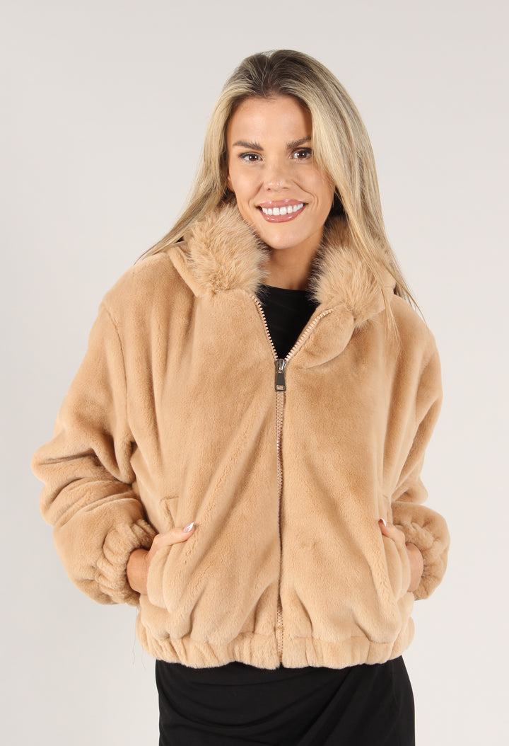 Hooded Faux Fur Coat
