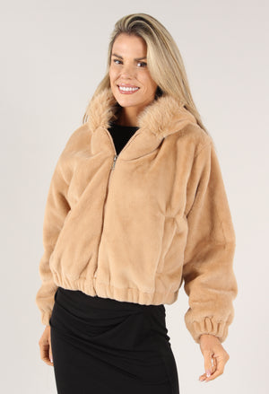 Hooded Faux Fur Coat