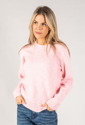 Super Soft Geometric Self Diamond Design Pullover