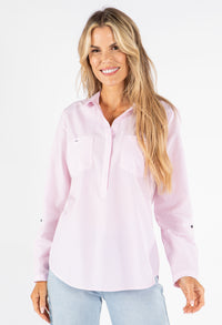 Light Striped V Neck Shirt