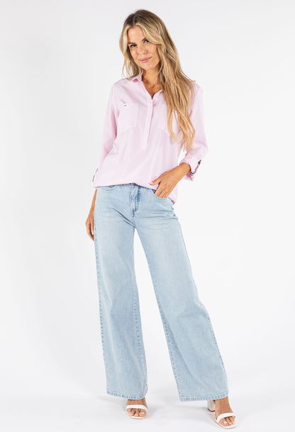 Light Striped V Neck Shirt