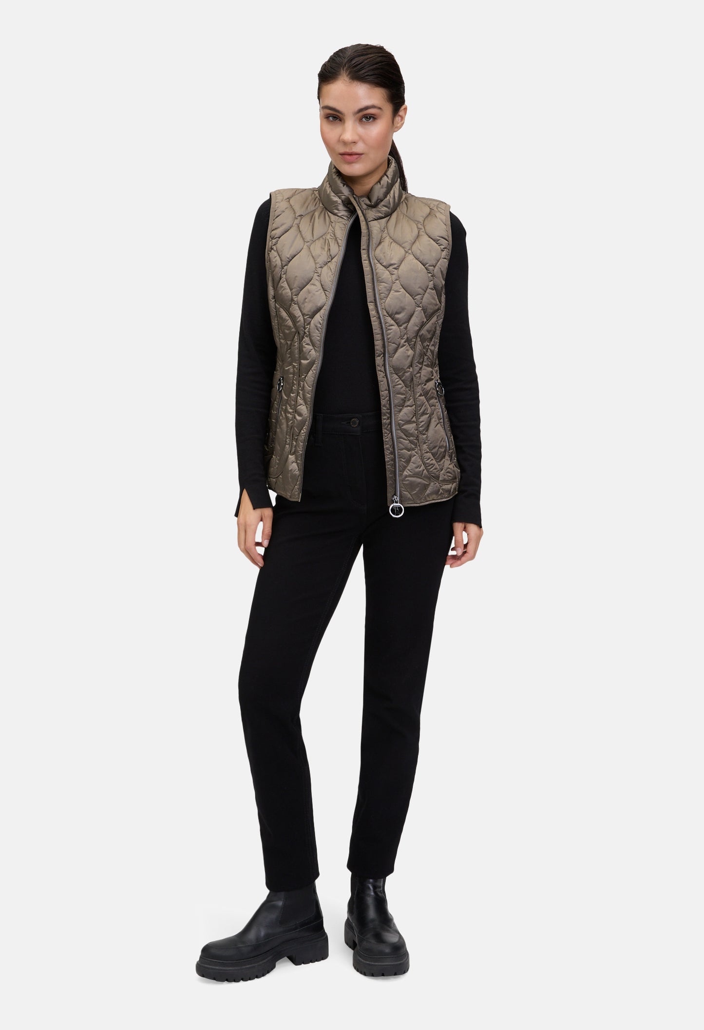 Quilted Vest with Stand-Up Collar