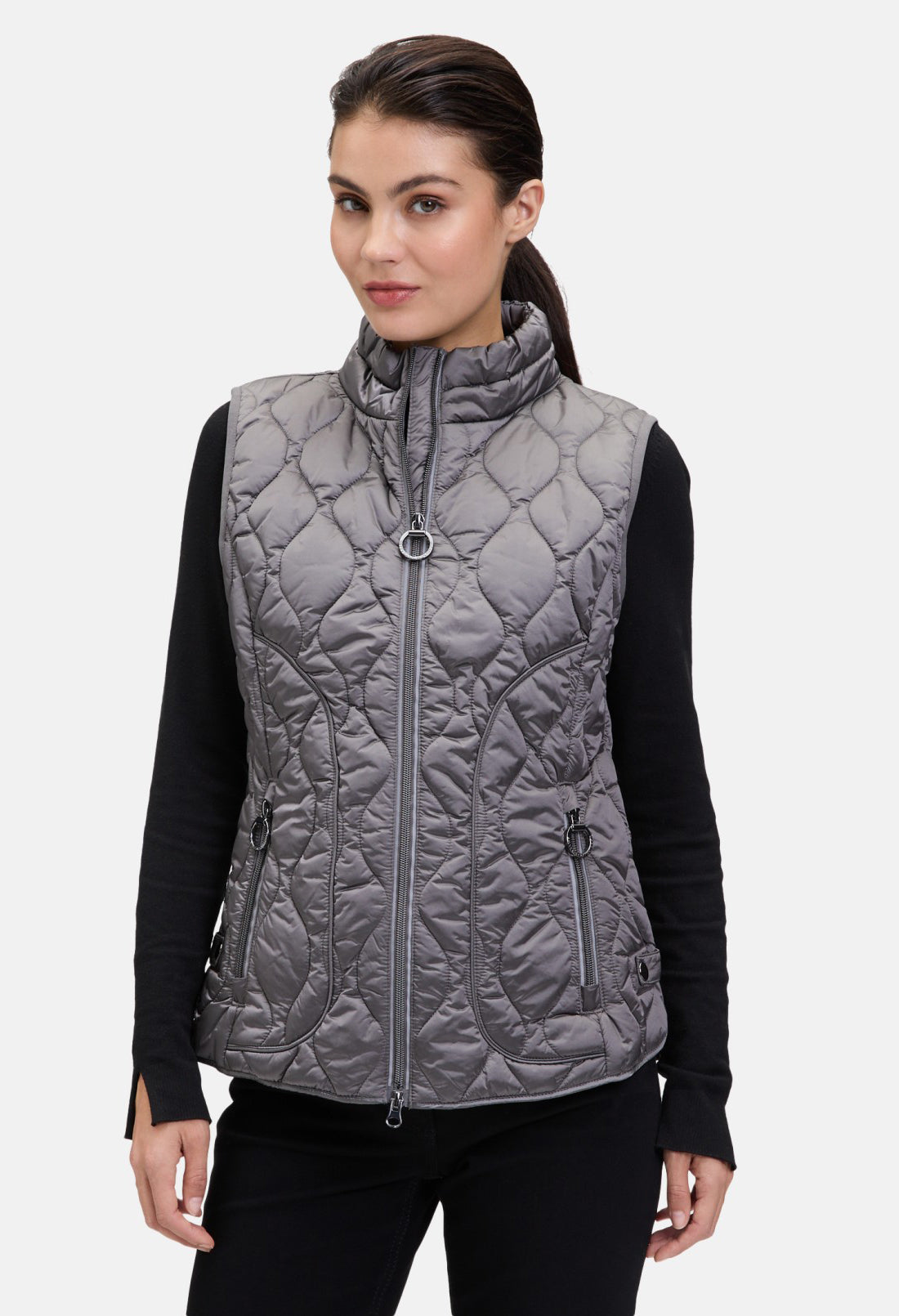 Quilted Vest with Stand-Up Collar