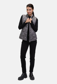 Quilted Vest with Stand-Up Collar
