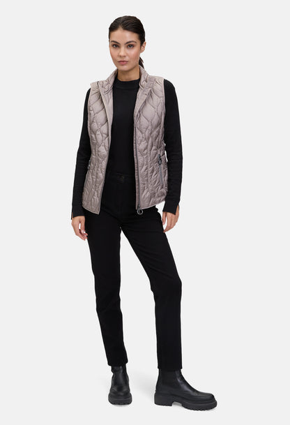 Quilted Vest with Stand-Up Collar