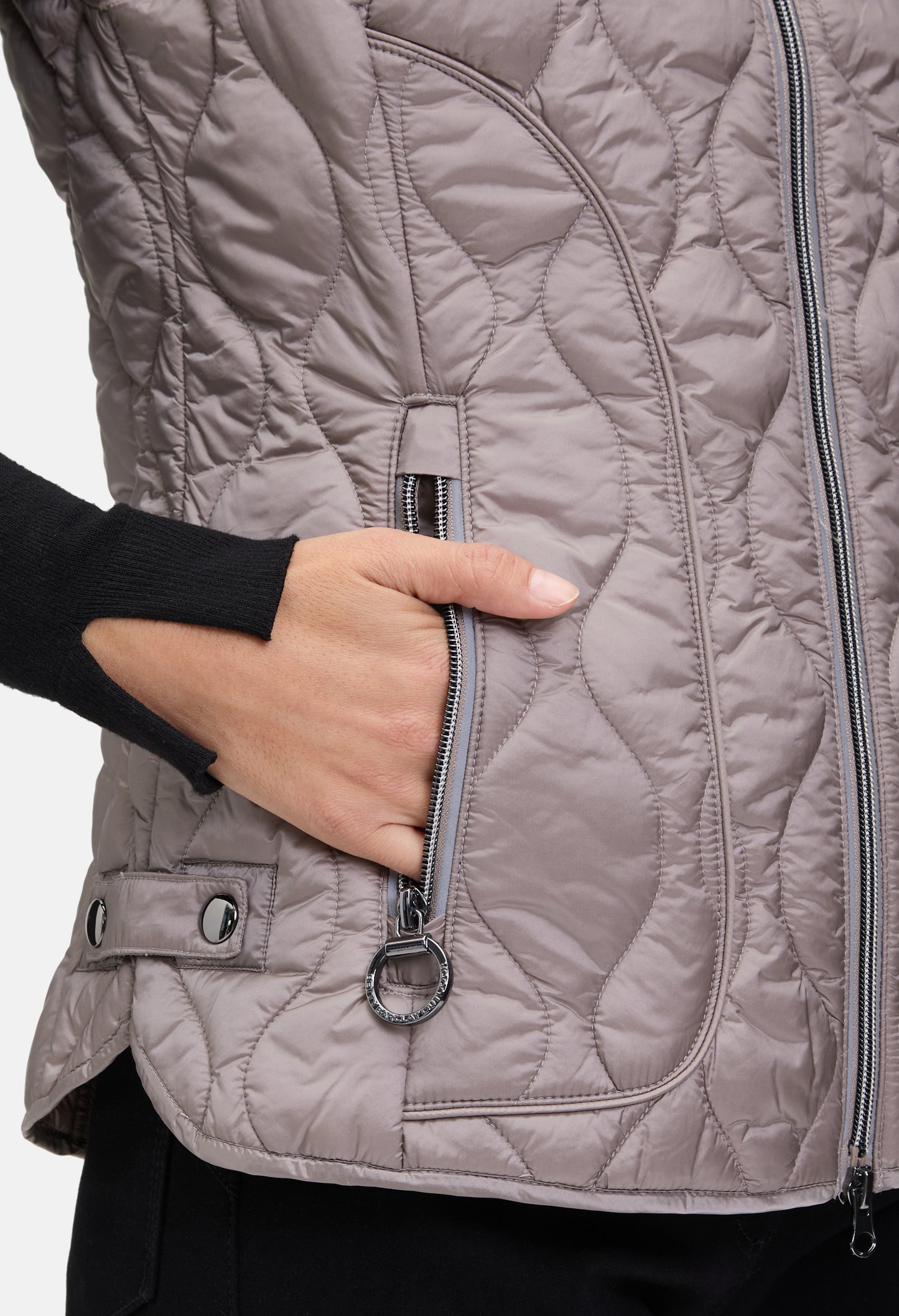 Quilted Vest with Stand-Up Collar