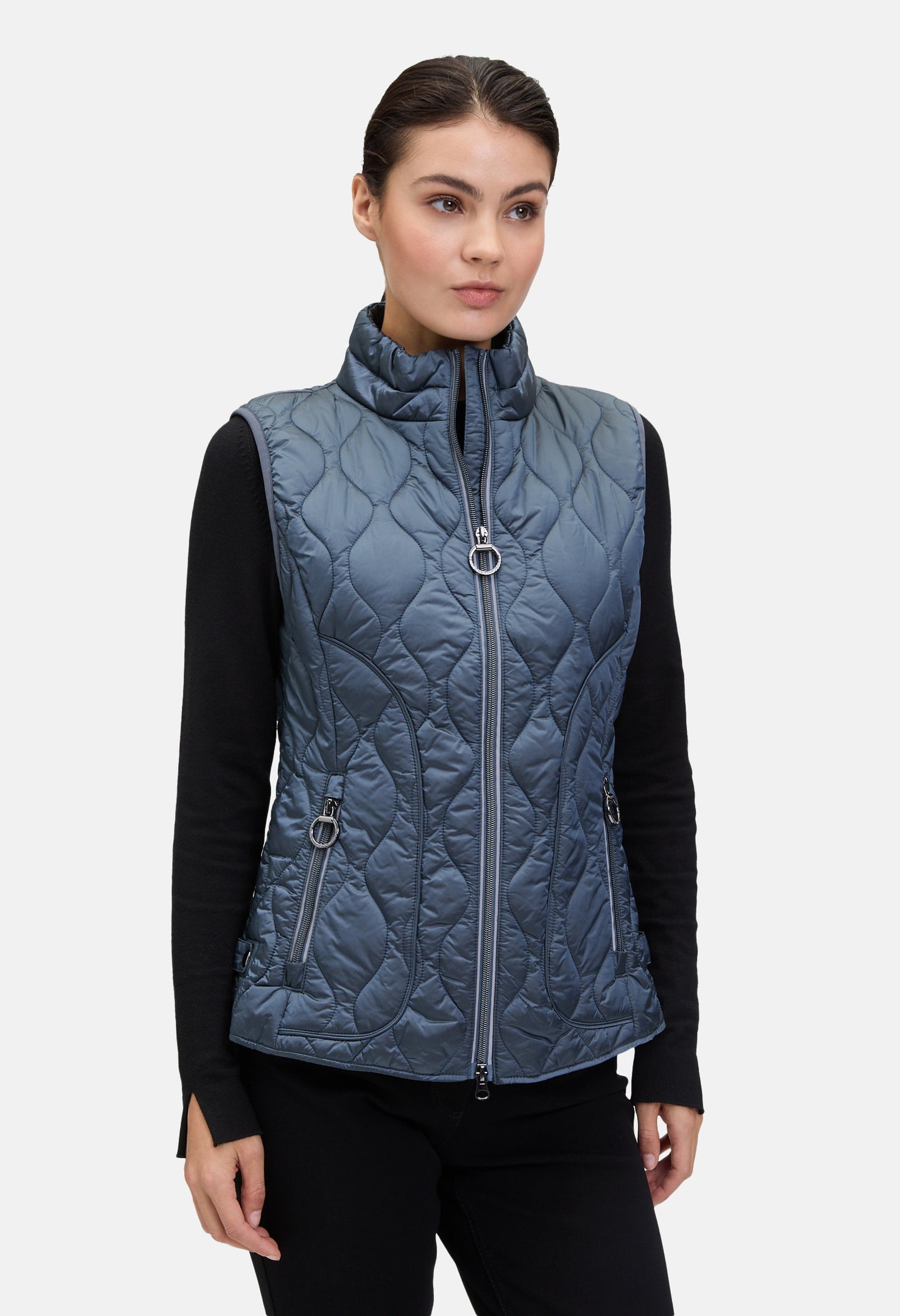 Quilted Vest with Stand-Up Collar