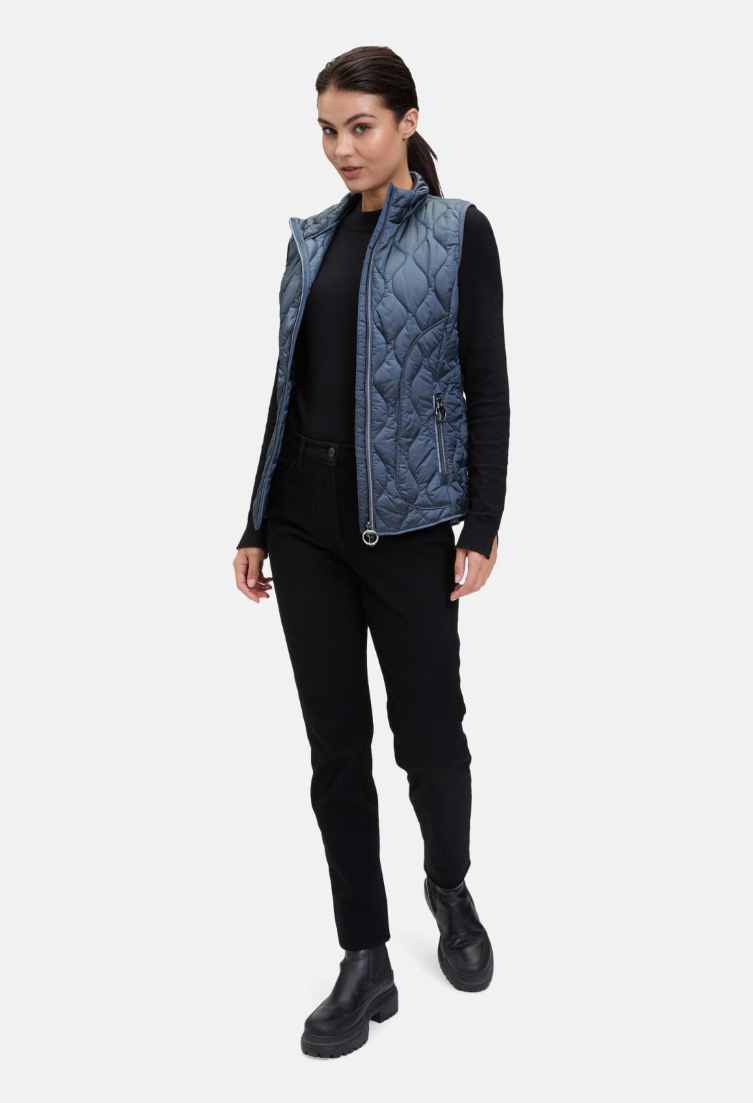 Quilted Vest with Stand-Up Collar