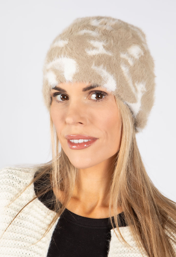 Leo Print Fluffy Hat