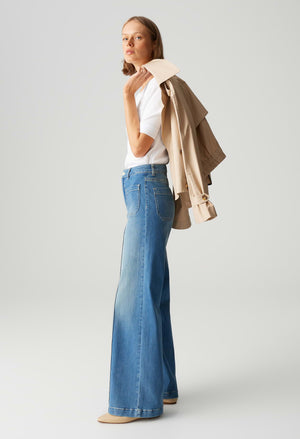 Melly Groove Mid Rise Palazzo Jeans