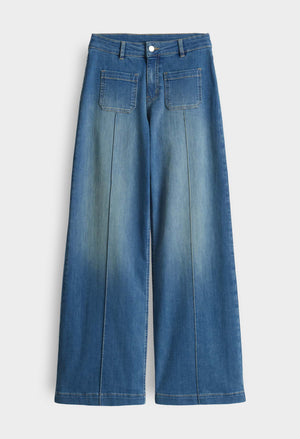 Melly Groove Mid Rise Palazzo Jeans