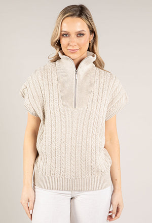 Soft Cable Knit Sweater Vest