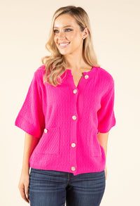 Buttoned Knit Cardigan
