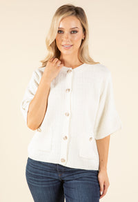 Buttoned Knit Cardigan