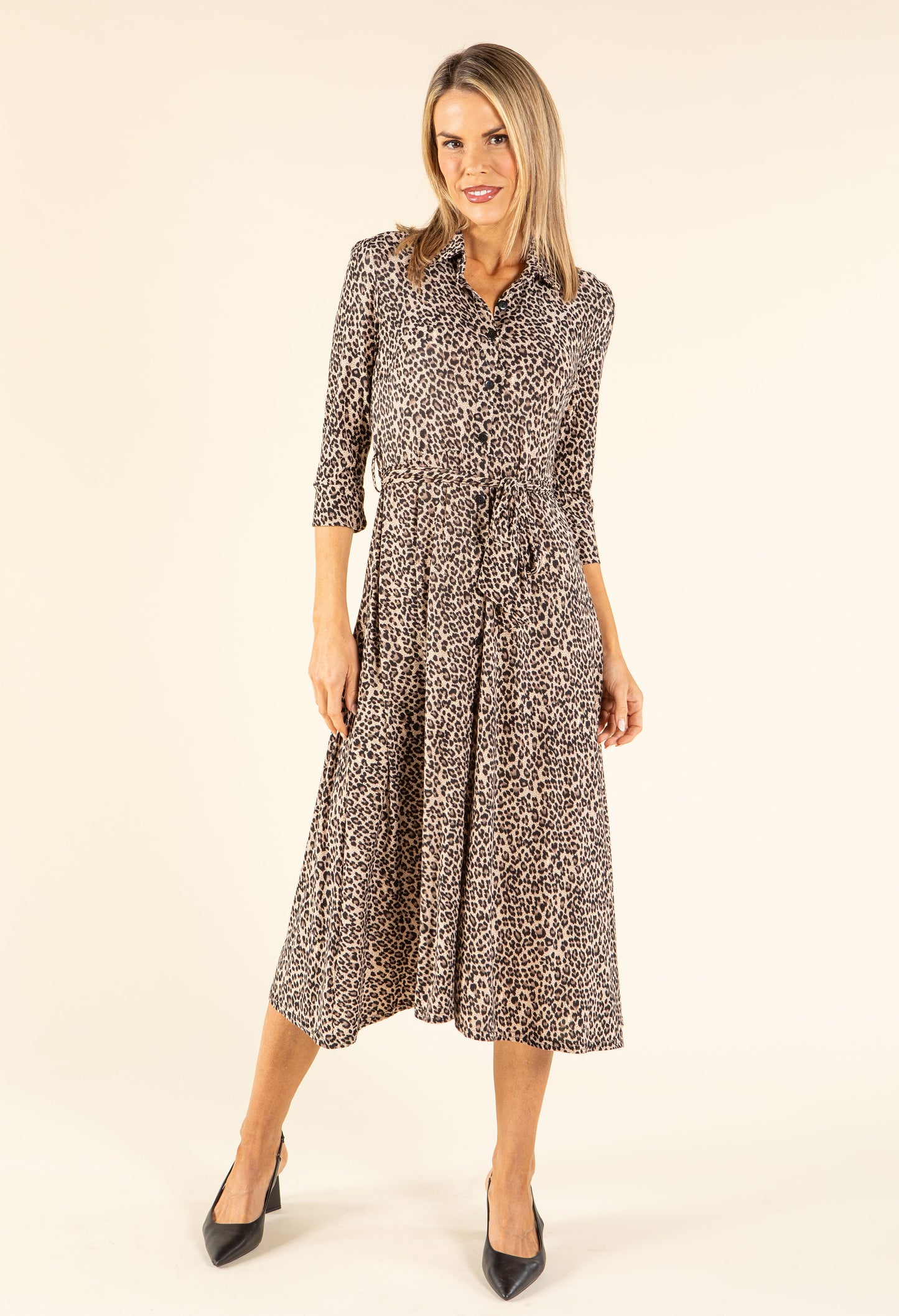 Mini Leopard Print Tie Waist Dress