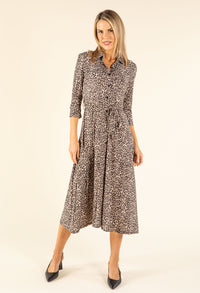 Mini Leopard Print Tie Waist Dress