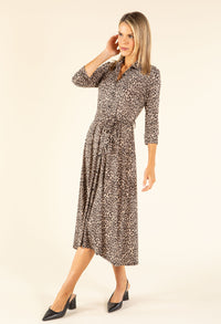 Mini Leopard Print Tie Waist Dress