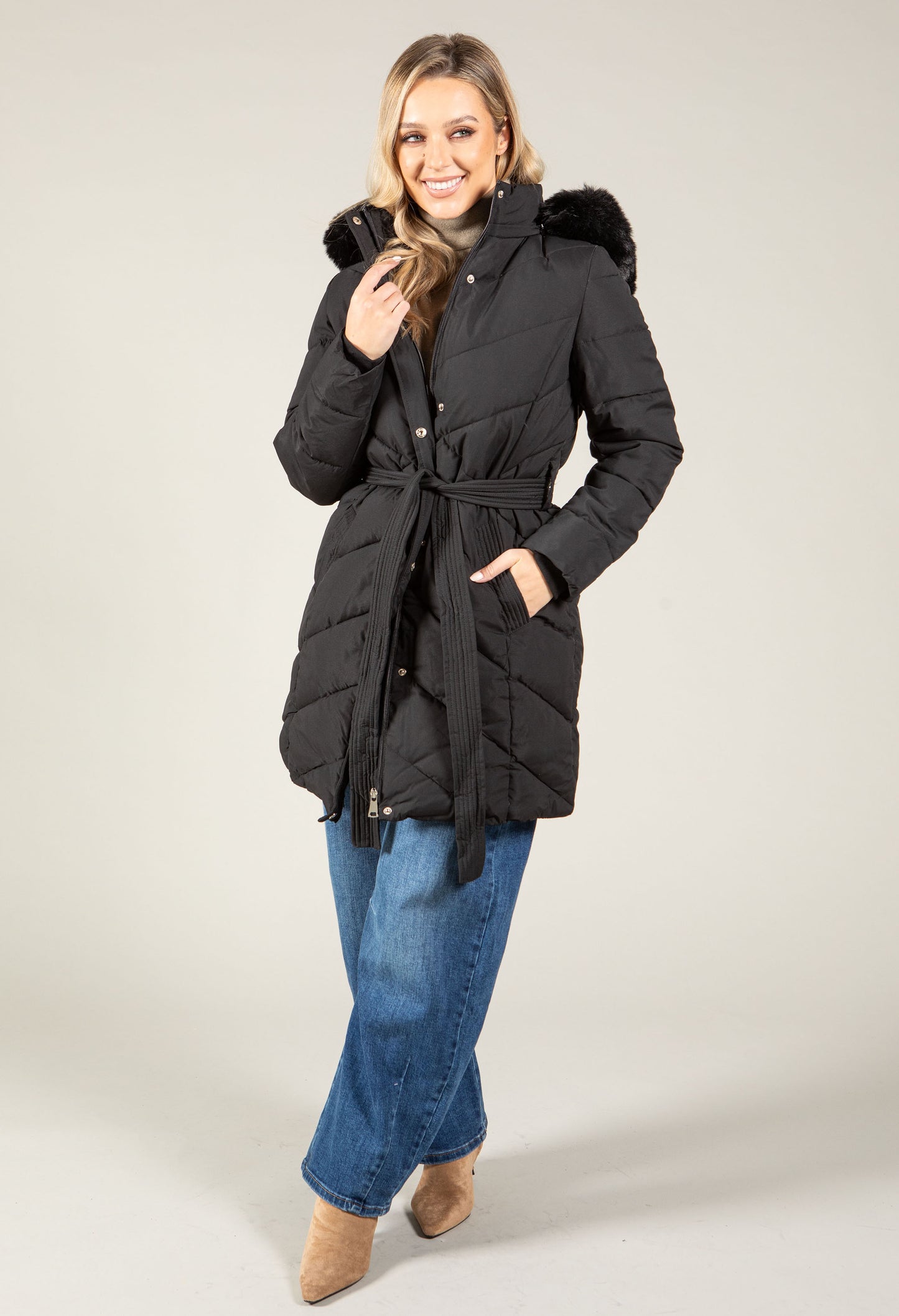 Belted Padded Coat